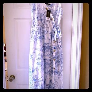 Linen midi dress, us size 6, I’m size 10. NWT